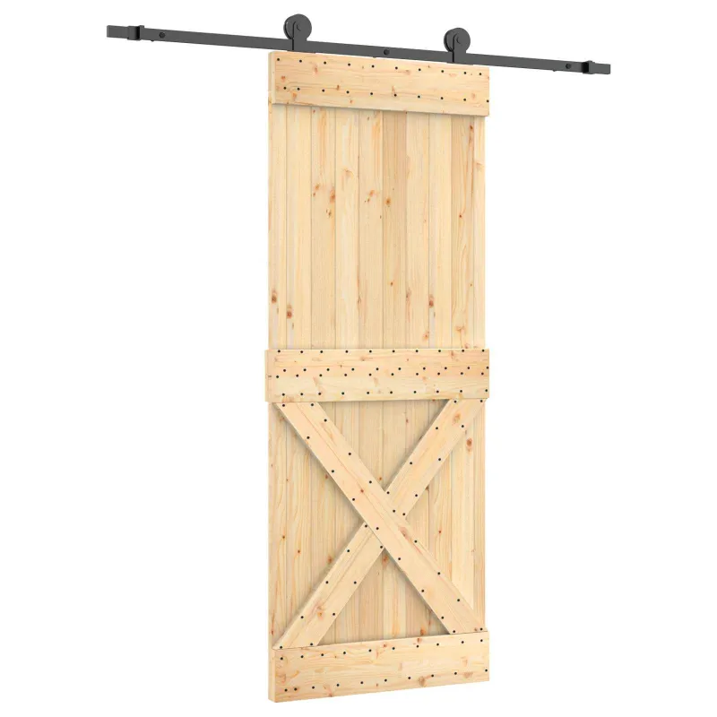 Slankios durys Natūrali ir juoda 80 x 210 cm