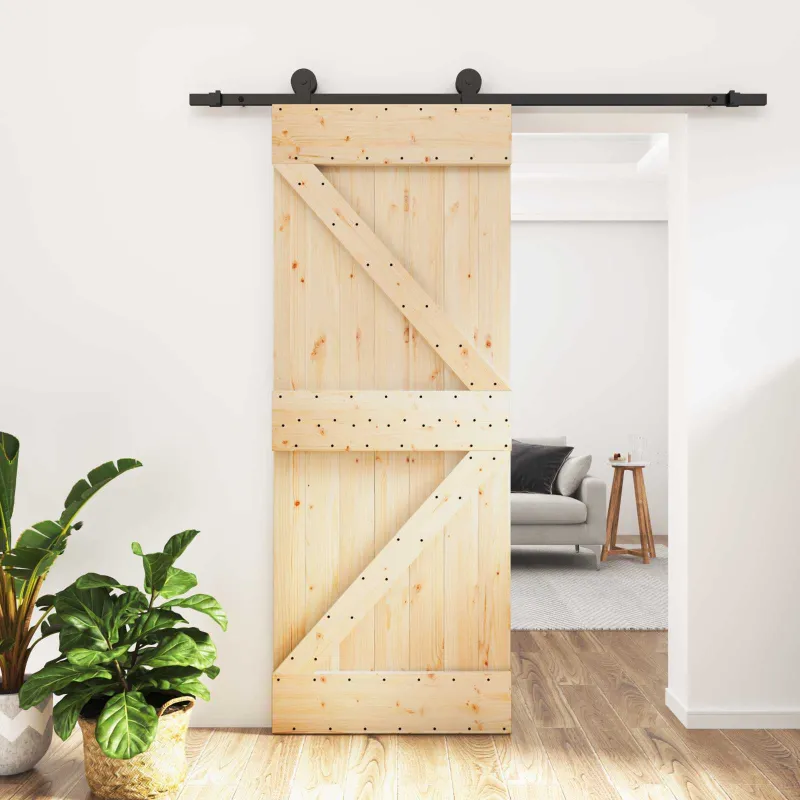 Slankios durys Natūrali ir juoda 70 x 210 cm
