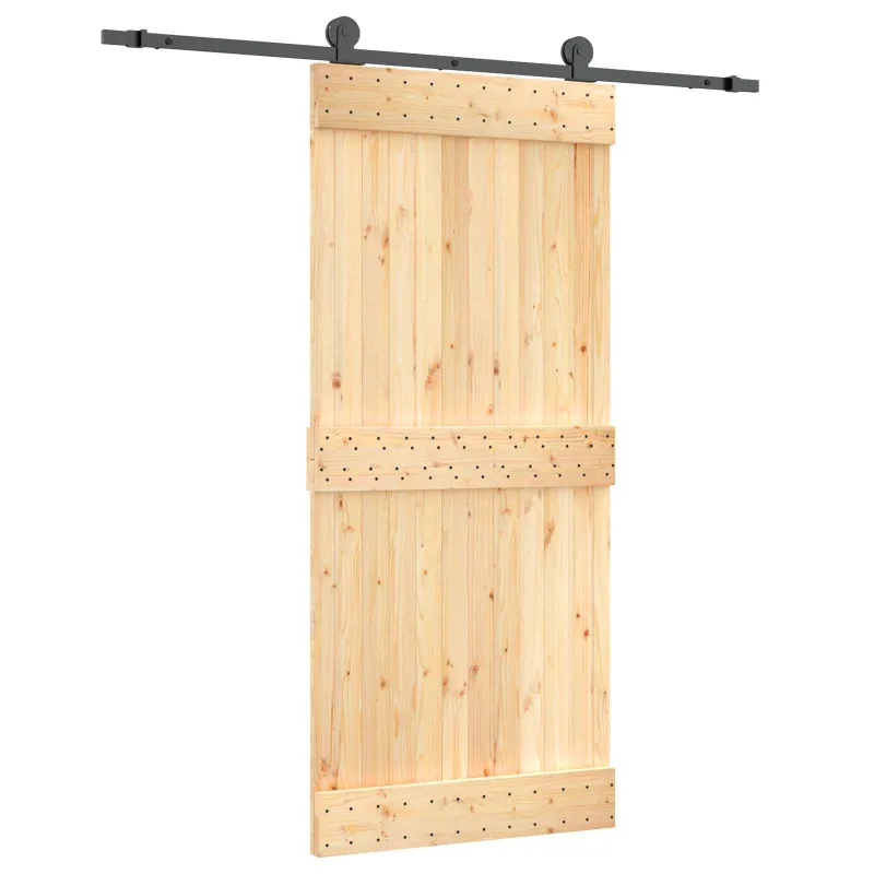 Slankios durys Natūrali ir juoda 90 x 210 cm
