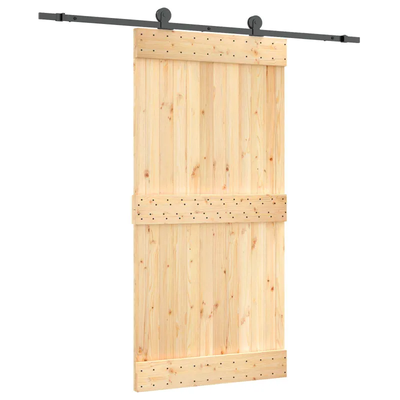 Slankios durys Natūrali ir juoda 100 x 210 cm