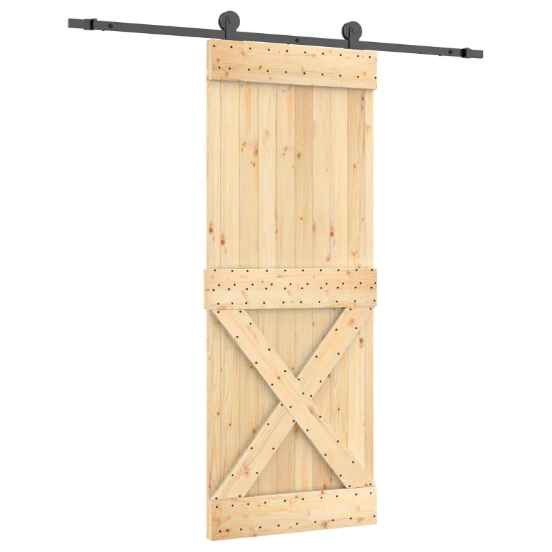 Slankios durys Natūrali ir juoda 80 x 210 cm