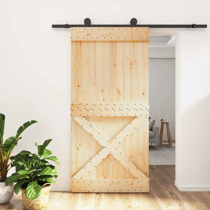 Slankios durys Natūrali ir juoda 100 x 210 cm