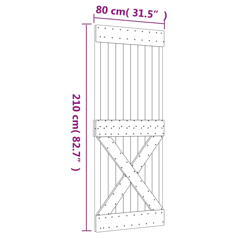 Slankios durys Natūrali ir Balta 80 x 210 cm