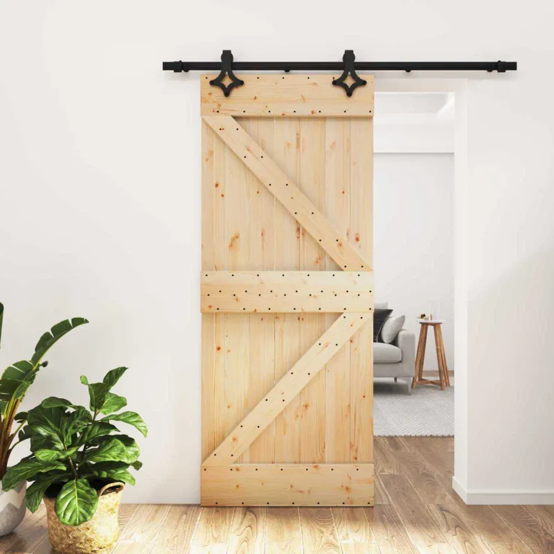 Slankios durys Natūrali ir juoda 85 x 210 cm