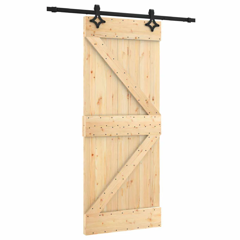 Slankios durys Natūrali ir juoda 85 x 210 cm