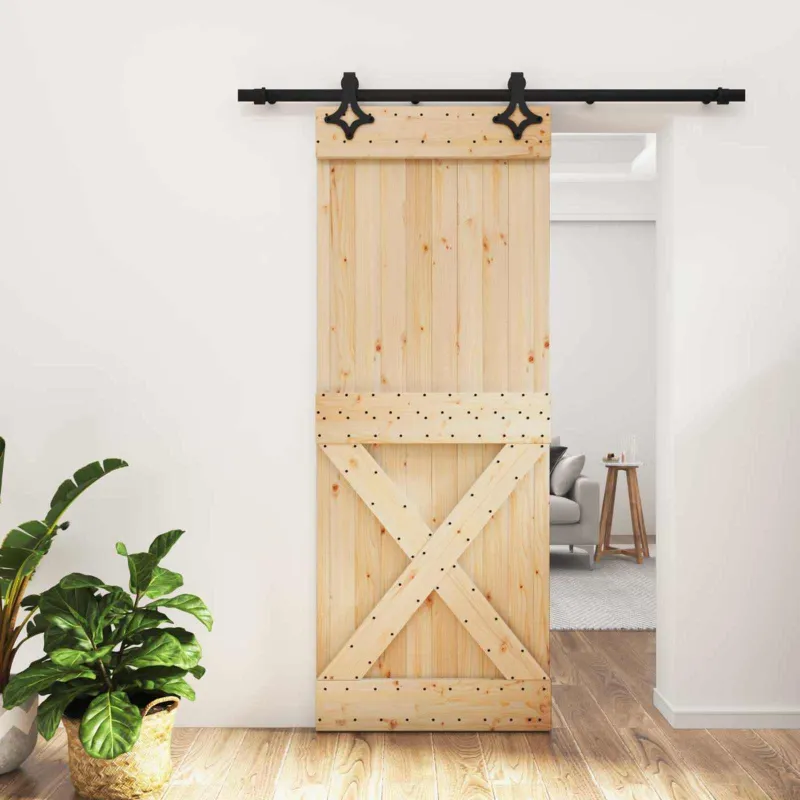 Slankios durys Natūrali ir juoda 80 x 210 cm