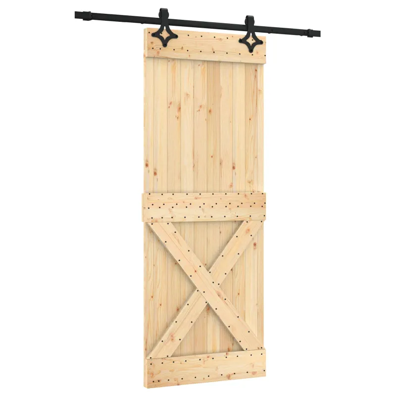 Slankios durys Natūrali ir juoda 80 x 210 cm