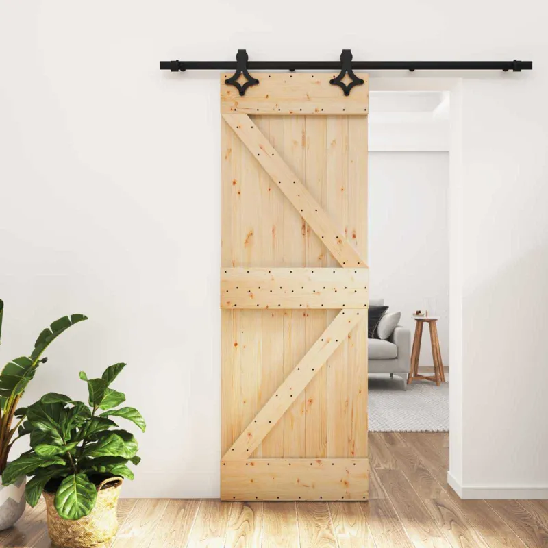 Slankios durys Natūrali ir juoda 70 x 210 cm
