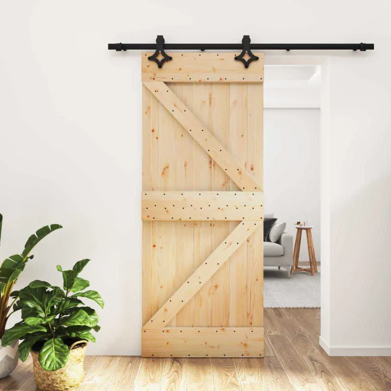 Slankios durys Natūrali ir juoda 85 x 210 cm