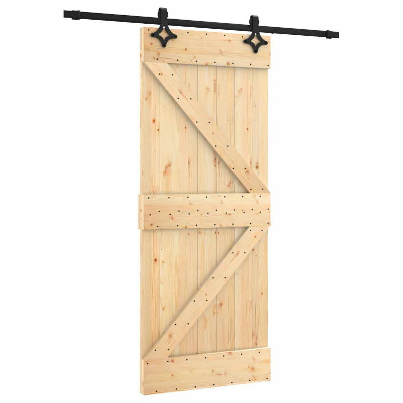 Slankios durys Natūrali ir juoda 85 x 210 cm