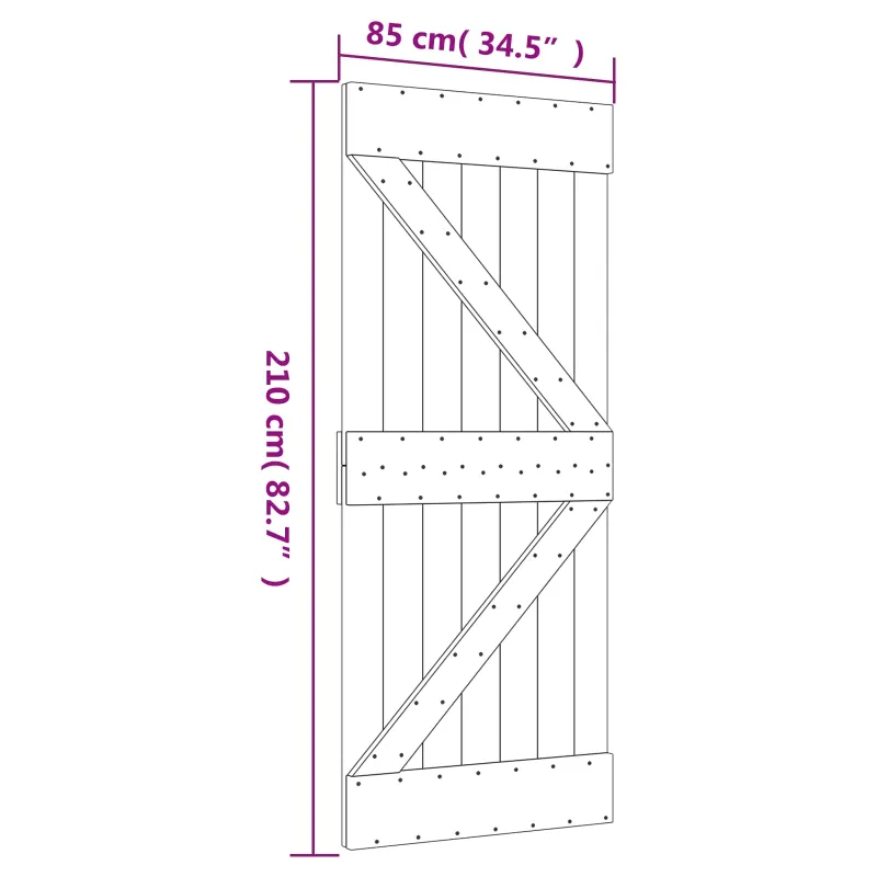 Slankios durys Natūrali ir juoda 85 x 210 cm
