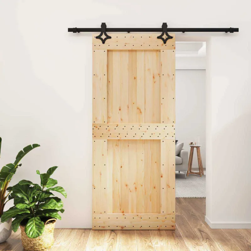 Slankios durys Natūrali ir juoda 90 x 210 cm