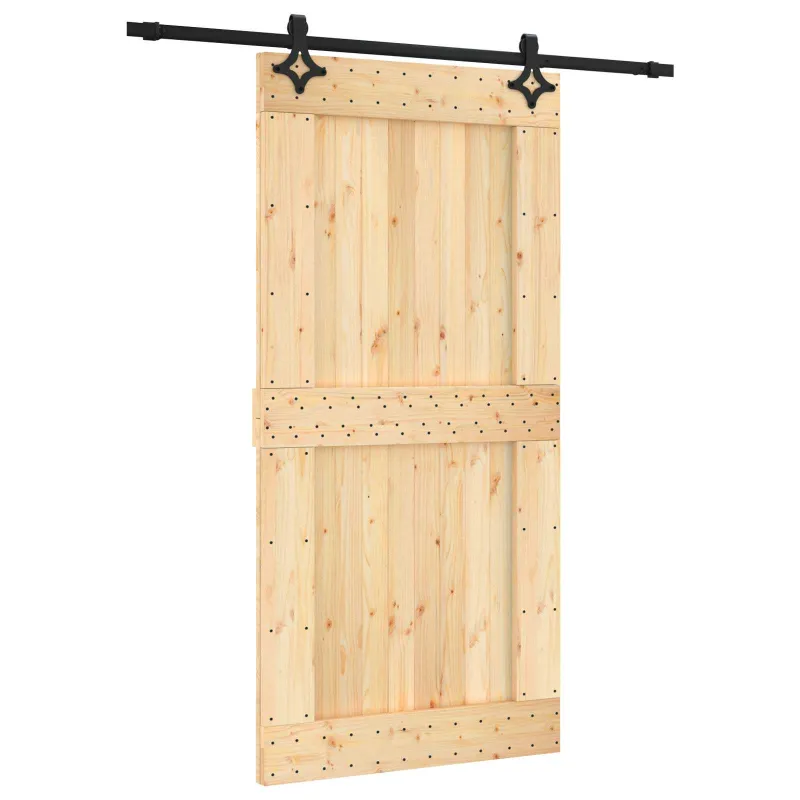 Slankios durys Natūrali ir juoda 100 x 210 cm
