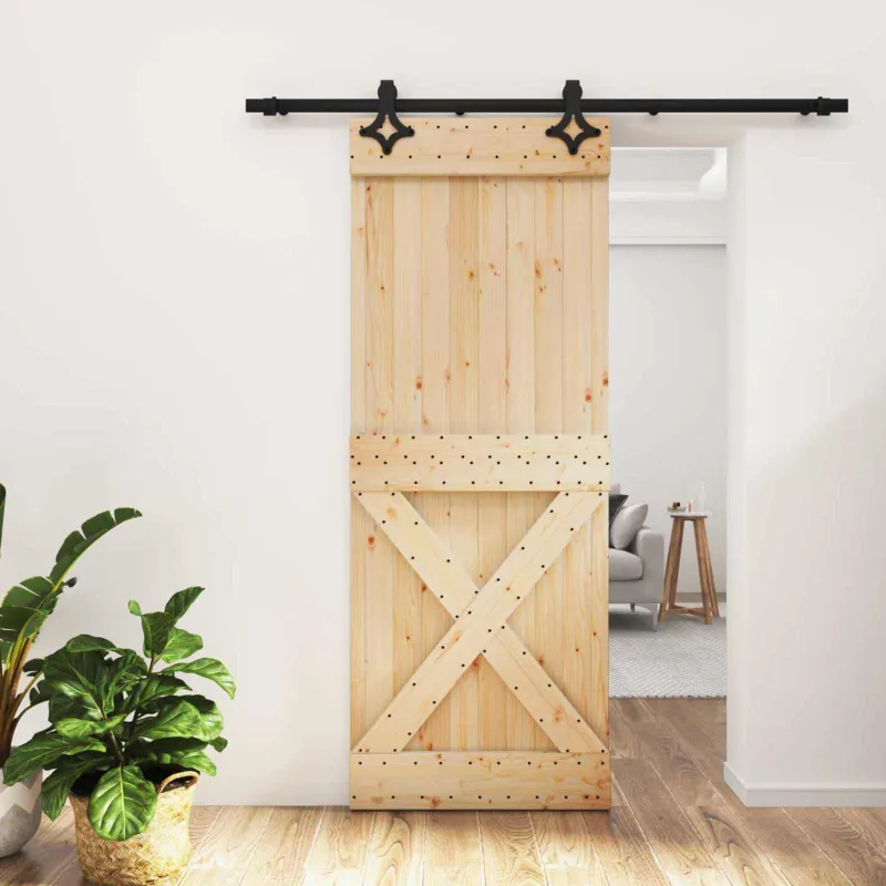 Slankios durys Natūrali ir juoda 80 x 210 cm