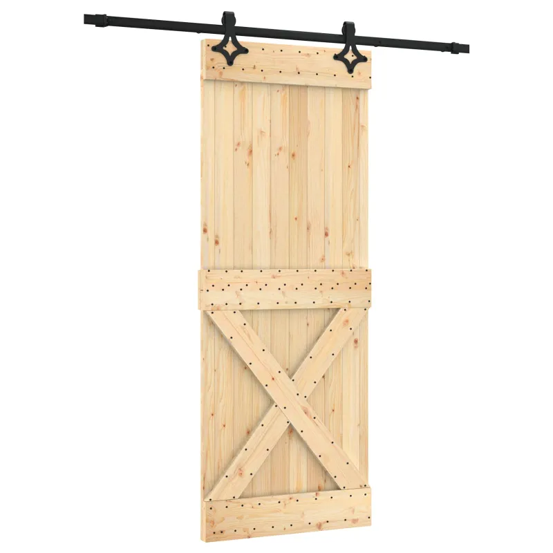 Slankios durys Natūrali ir juoda 80 x 210 cm