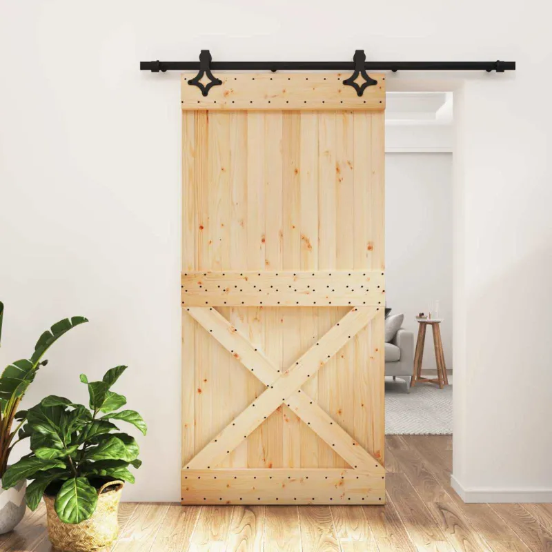 Slankios durys Natūrali ir juoda 100 x 210 cm
