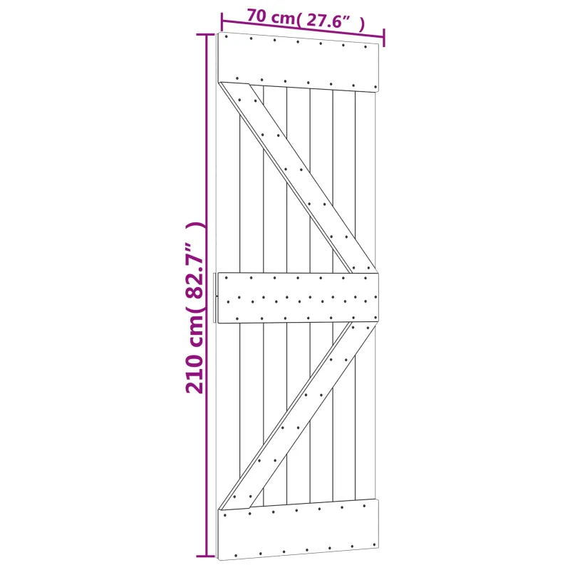 Slankios durys Natūrali ir Balta 70 x 210 cm