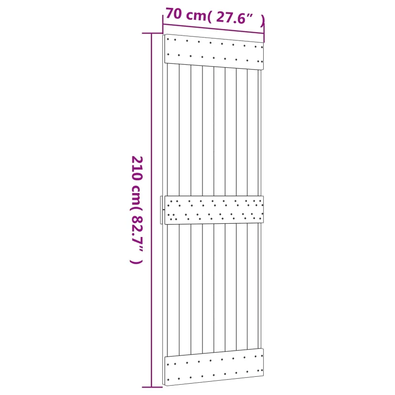 Slankios durys Natūrali ir Balta 70 x 210 cm