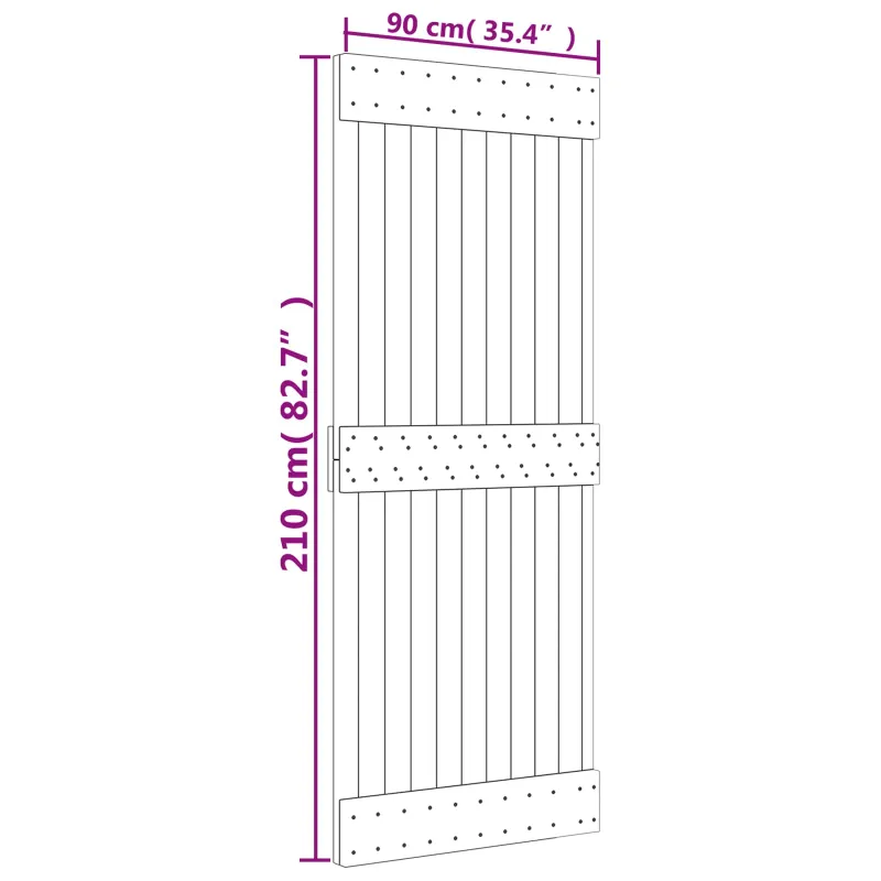 Slankios durys Natūrali ir Balta 90 x 210 cm