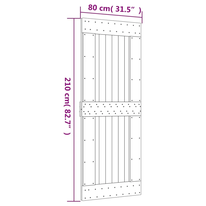 Slankios durys Natūrali ir Balta 80 x 210 cm