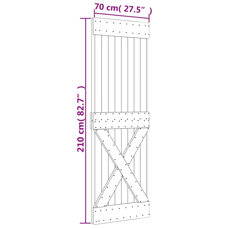Slankios durys Natūrali ir Balta 70 x 210 cm