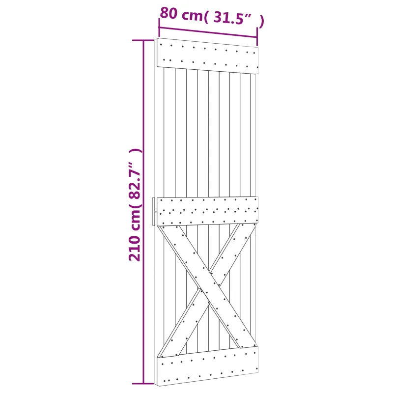 Slankios durys Natūrali ir Balta 80 x 210 cm