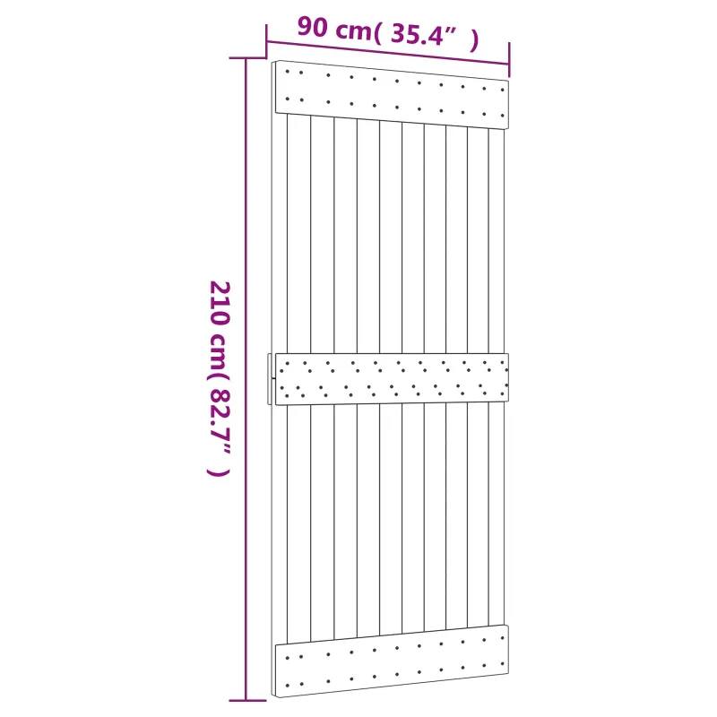 Slankios durys Natūrali ir Balta 90 x 210 cm