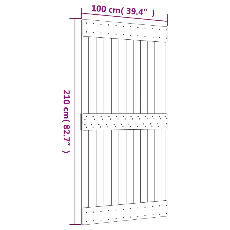 Slankios durys Natūrali ir Balta 100 x 210 cm