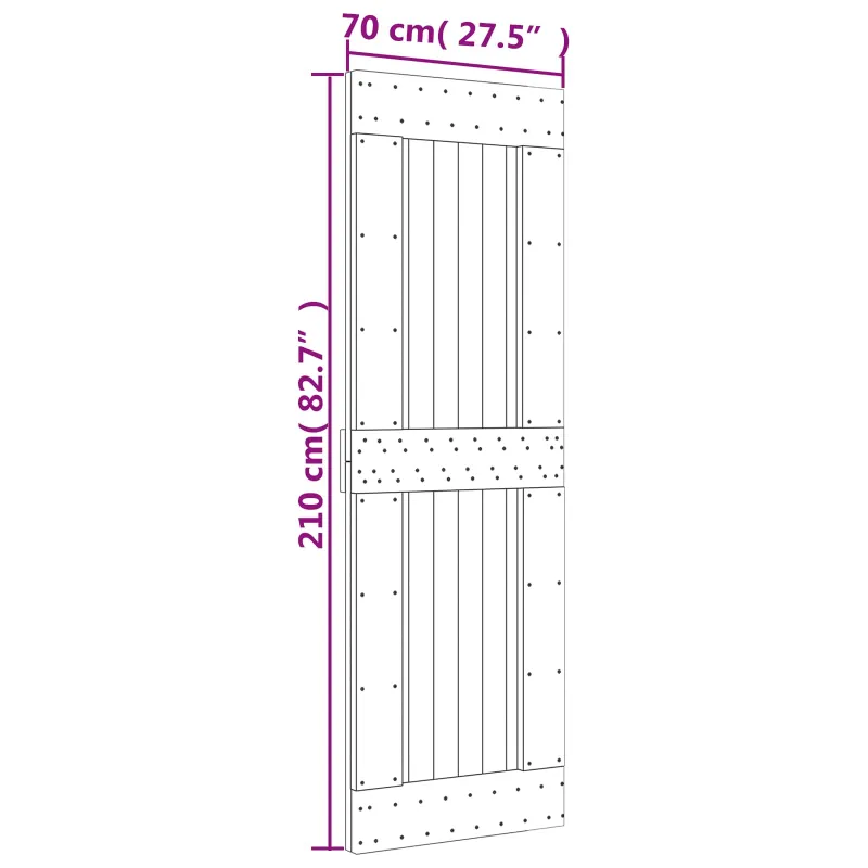 Slankios durys Natūrali ir Balta 70 x 210 cm