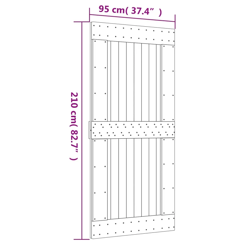 Slankios durys Natūrali ir Balta 95 x 210 cm
