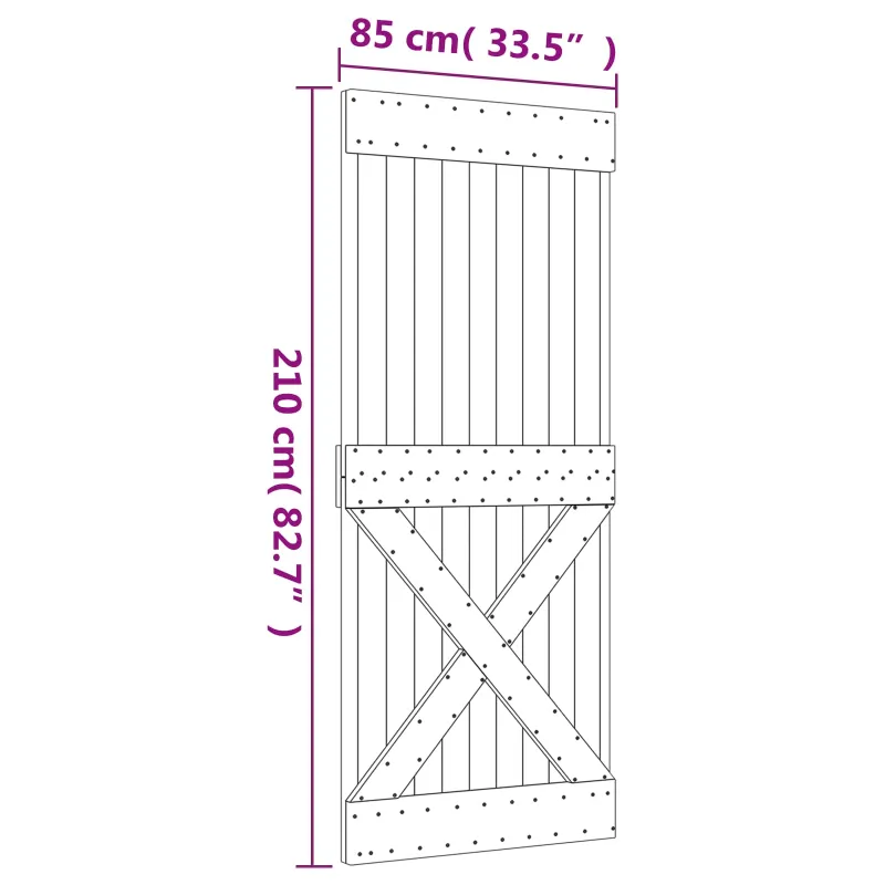 Slankios durys Natūrali ir Balta 85 x 210 cm