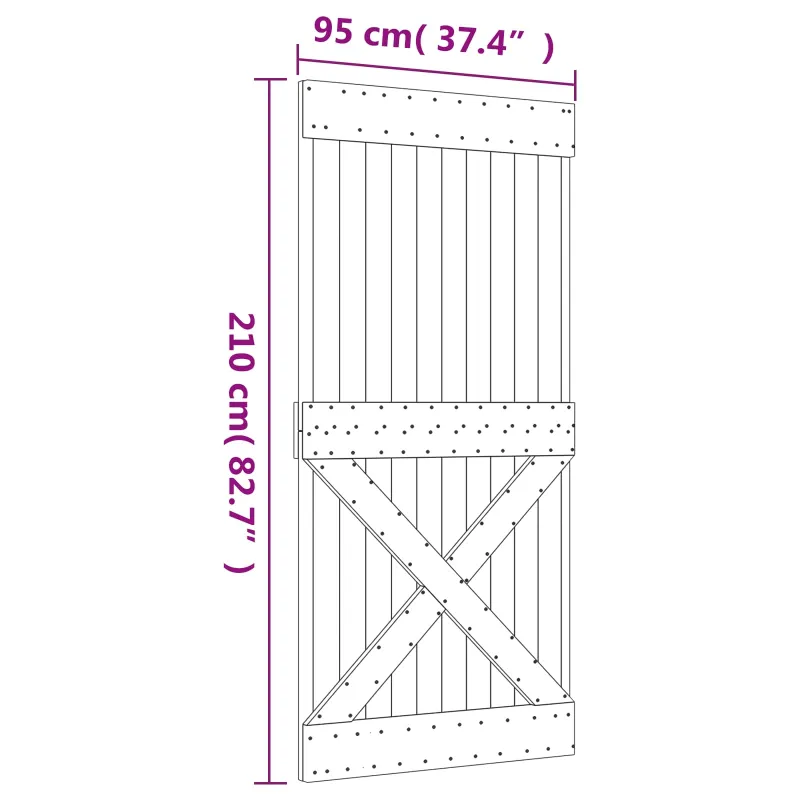 Slankios durys Natūrali ir Balta 95 x 210 cm