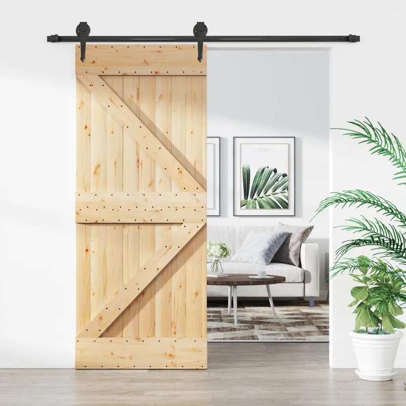 Slankios durys Natūrali ir juoda 85 x 210 cm