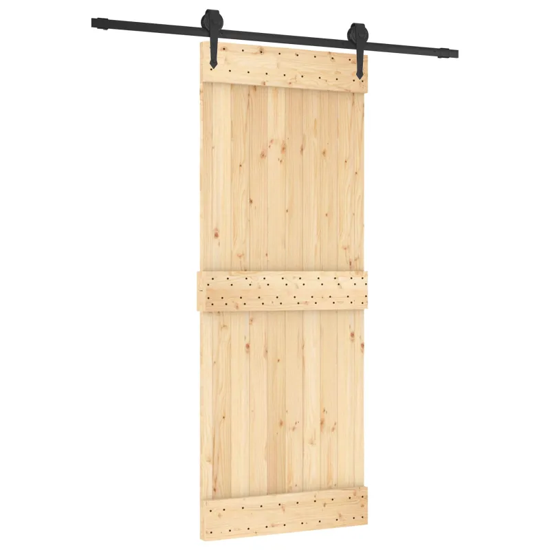 Slankios durys Natūrali ir juoda 80 x 210 cm