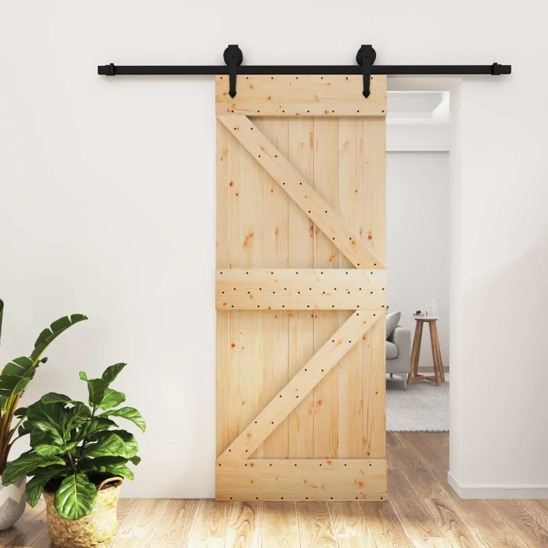 Slankios durys Natūrali ir juoda 85 x 210 cm