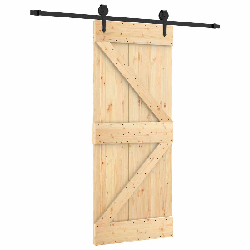 Slankios durys Natūrali ir juoda 85 x 210 cm