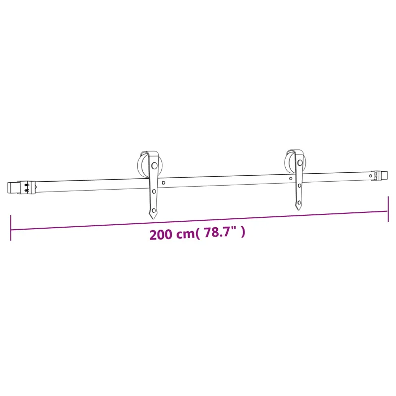 Slankios durys Natūrali ir juoda 85 x 210 cm