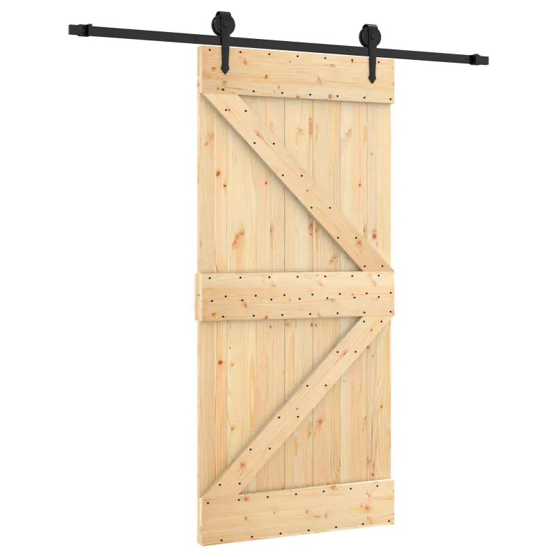 Slankios durys Natūrali ir juoda 95 x 210 cm