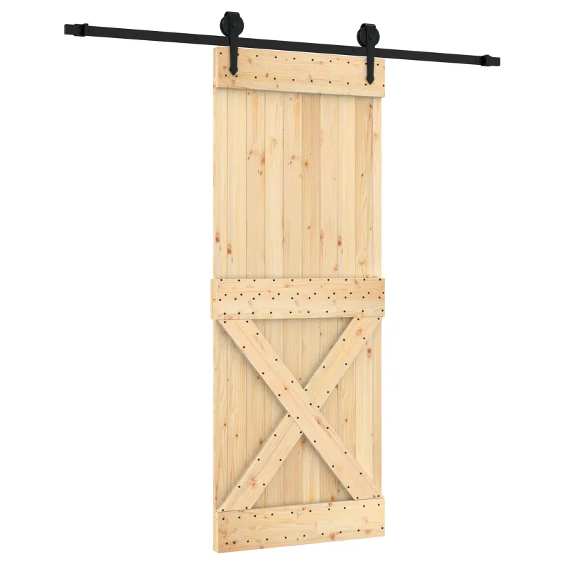 Slankios durys Natūrali ir juoda 80 x 210 cm