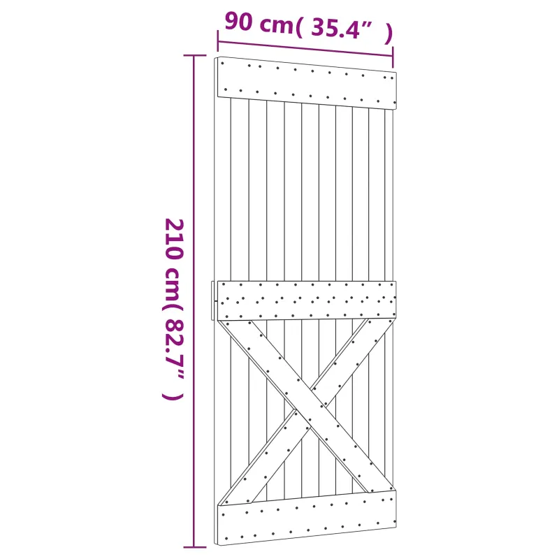 Slankios durys Natūrali ir Balta 90 x 210 cm