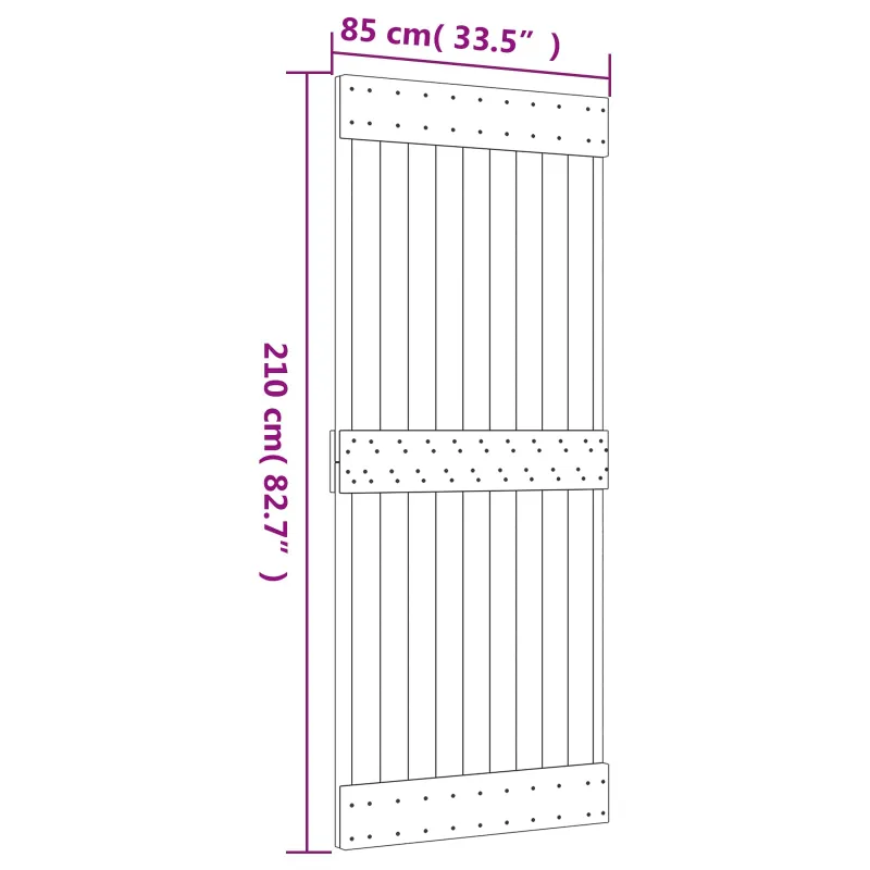 Slankios durys Natūrali ir Balta 85 x 210 cm