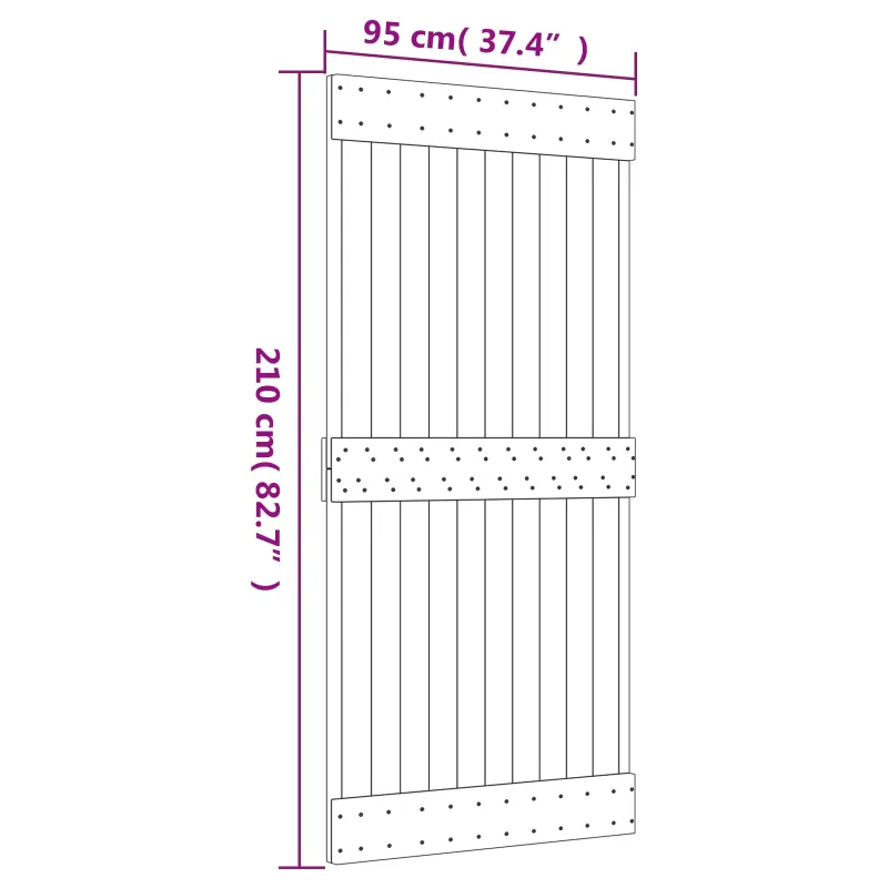 Slankios durys Natūrali ir Balta 95 x 210 cm