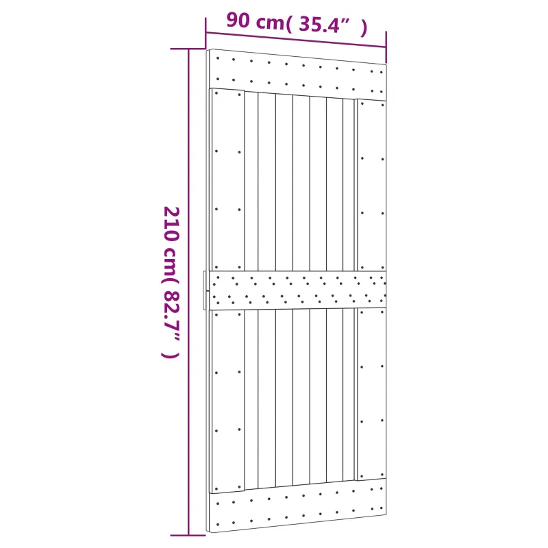 Slankios durys Natūrali ir Balta 90 x 210 cm