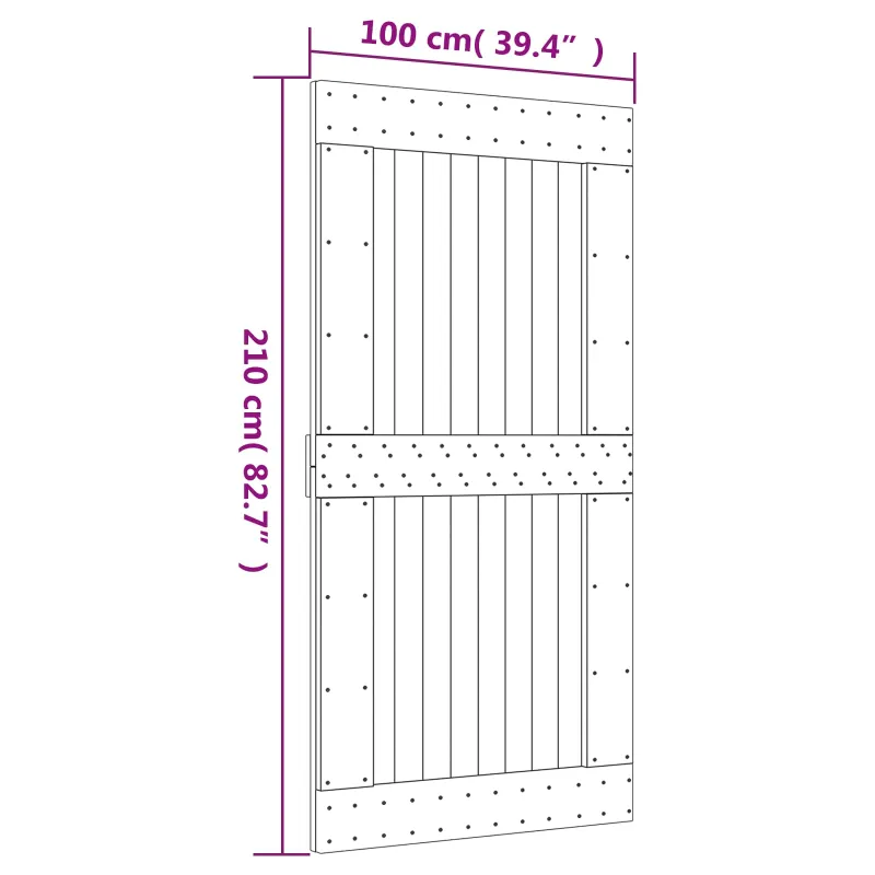 Slankios durys Natūrali ir Balta 100 x 210 cm