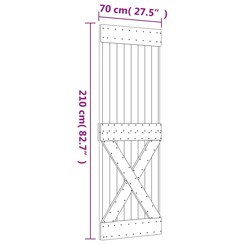 Slankios durys Natūrali ir Balta 70 x 210 cm