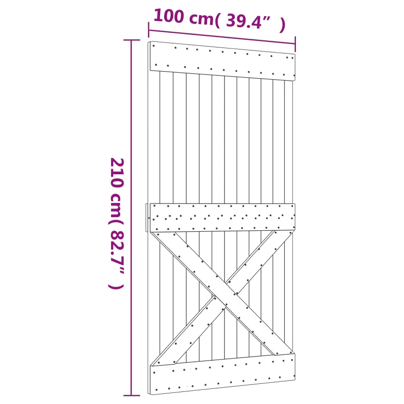 Slankios durys Natūrali ir Balta 100 x 210 cm