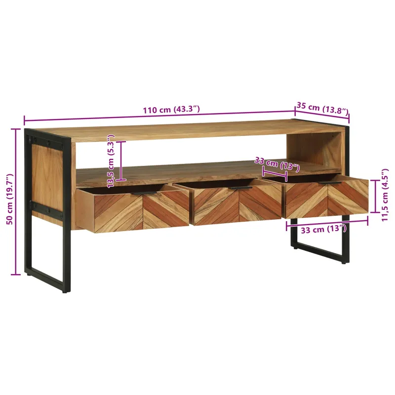Televizoriaus spintelė su stalčių Ruda 100 x 35 x 50 cm