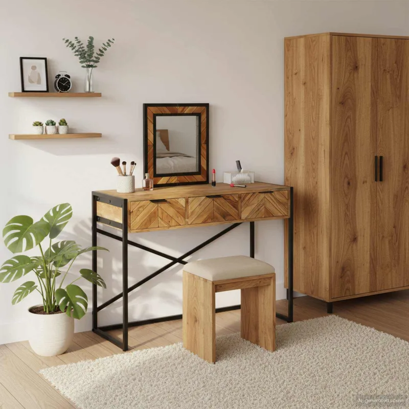 Makiažo stalas Ruda 100 x 40 x 120 cm Kietos akacijos mediena