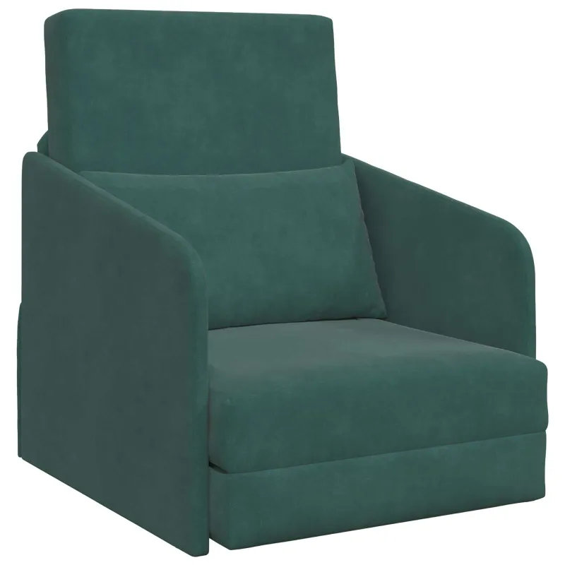 Sofa lova Tamsiai žalia 65 x 80 x 83 cm Aksomas