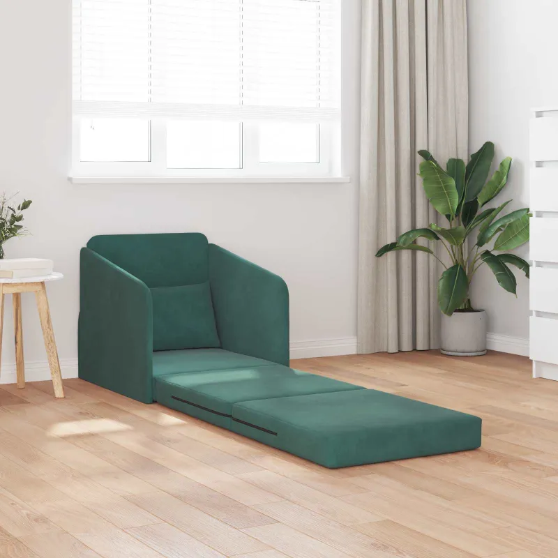 Sofa lova Tamsiai žalia 65 x 80 x 83 cm Aksomas